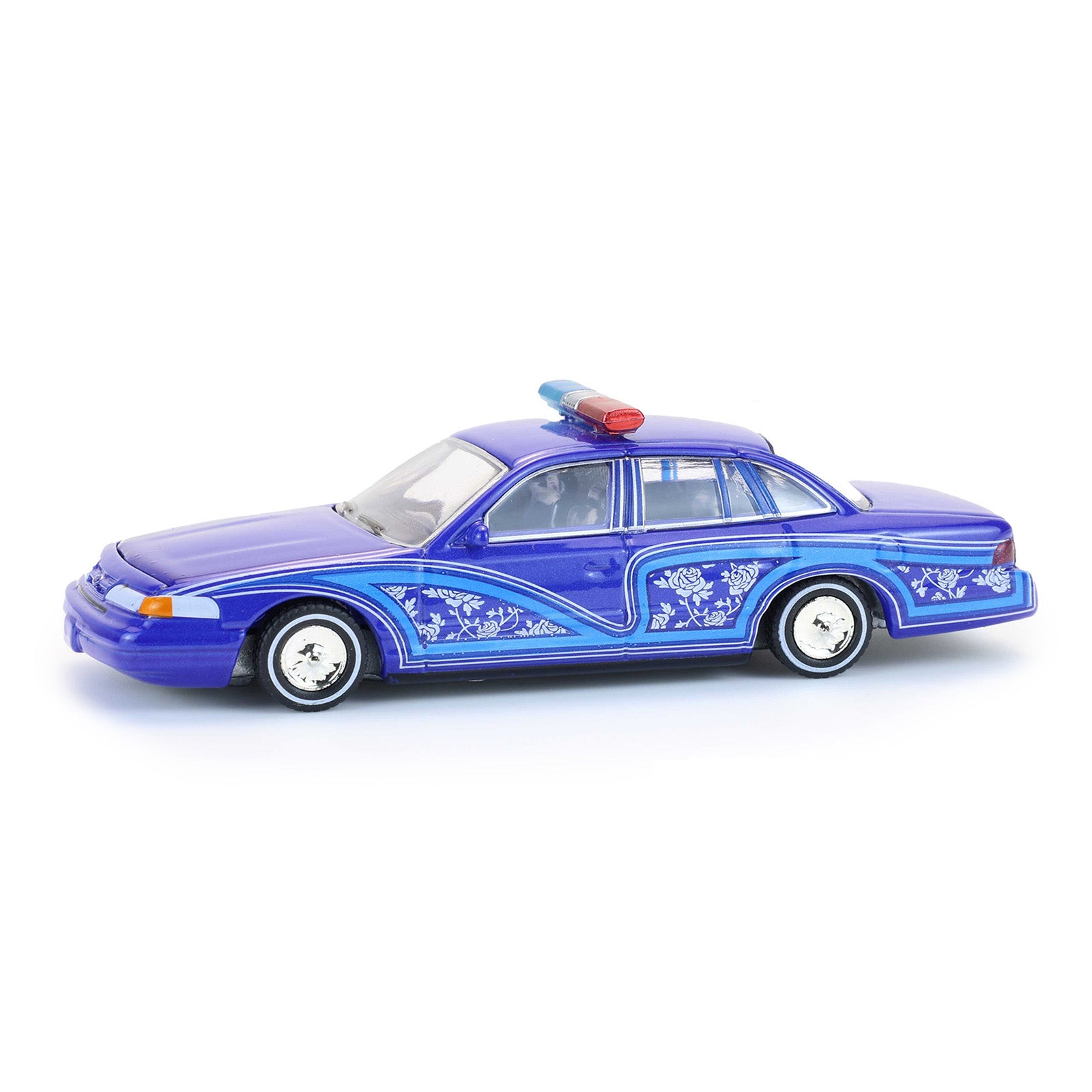 1/64 1992 Ford Crown Victoria Lowrider, Blue with Lightbar