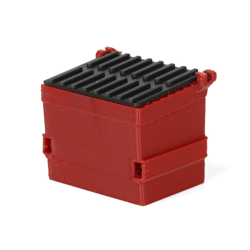 1/64 Red Dumpster with Removable Black Lid, 3D Printed Plastic