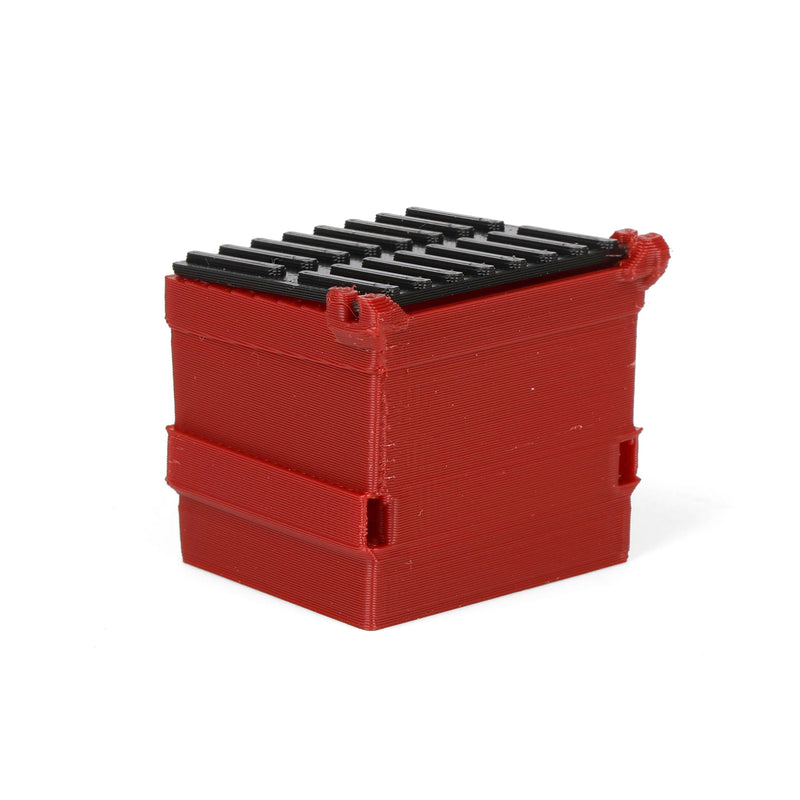 1/64 Red Dumpster with Removable Black Lid, 3D Printed Plastic