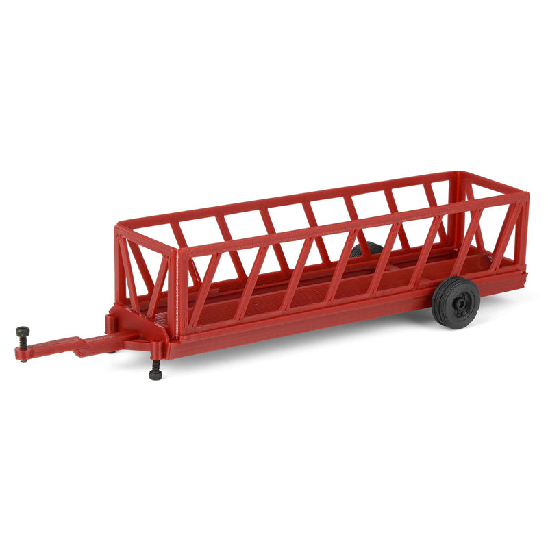 1/64 Red 20ft Portable Cattle Feeder, 3D Printed
