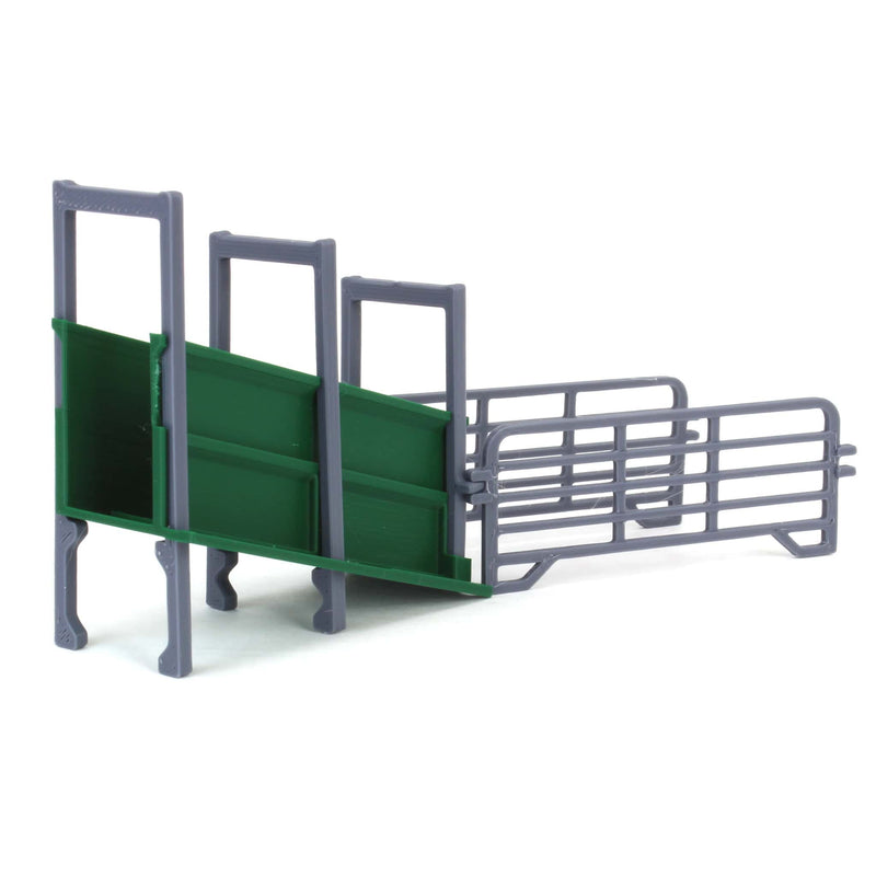 1/64 Green Cattle Loading Chute, Semi Trailer Height, 3D Printed