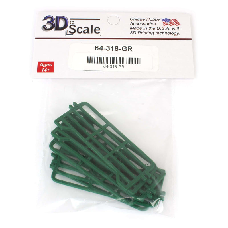 1/64 6 Interlocking Green Panels,  3D Printed