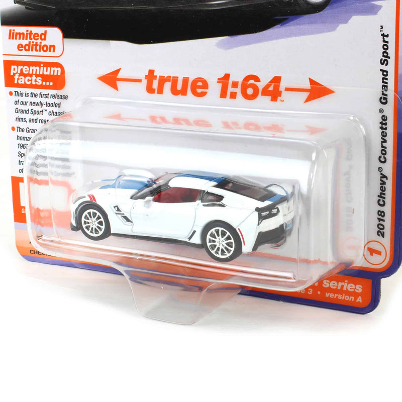 1/64 2018 Chevy Corvette Grand Sport, Arctic White Body, Auto World