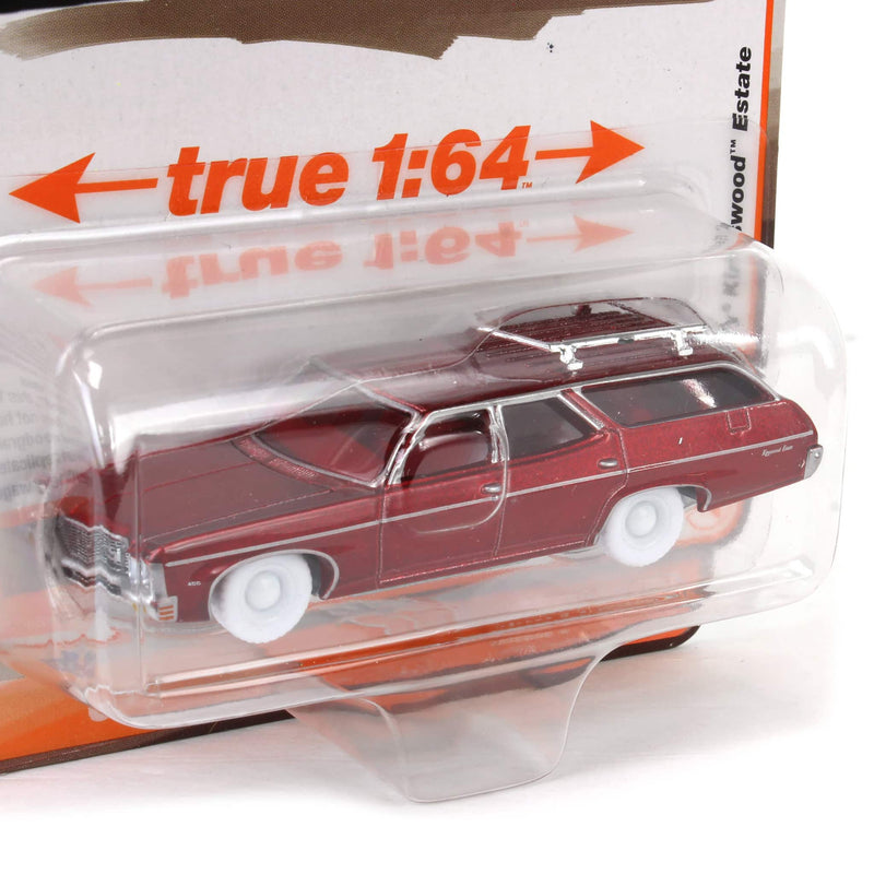 White Lightning Chase ~ 1/64 1970 Chevy Kingswood Estate, Solid Copper Metallic, Auto World
