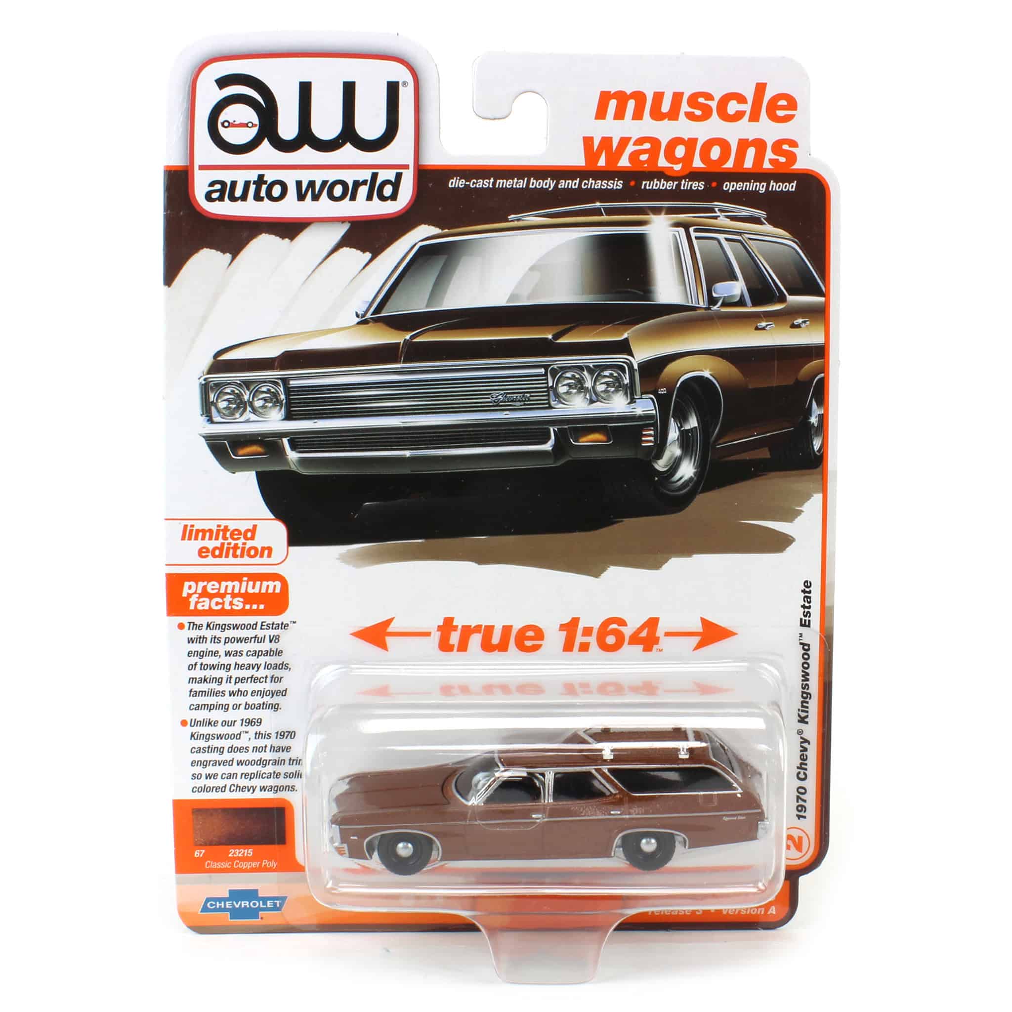 1/64 1970 Chevy Kingswood Estate, Solid Copper Metallic, Auto