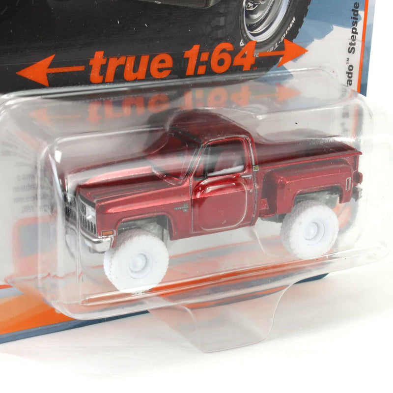 White Lightning Chase ~ 1/64 1981 Chevrolet Silverado 10 Stepside, Light Blue, Auto World