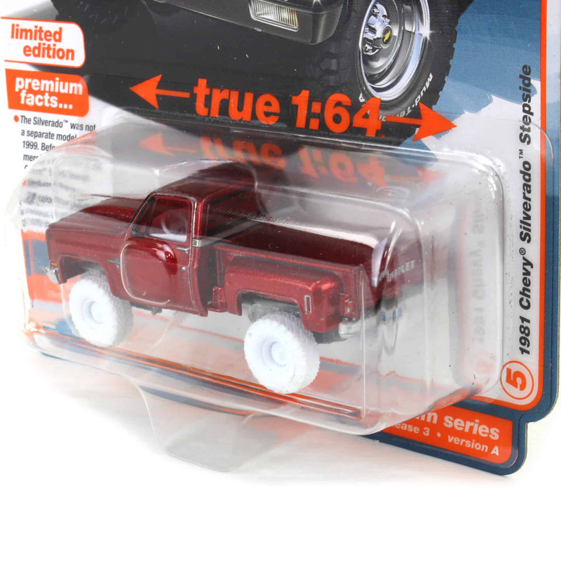 White Lightning Chase ~ 1/64 1981 Chevrolet Silverado 10 Stepside, Light Blue, Auto World