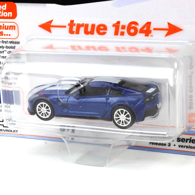 1/64 2018 Chevy Corvette Grand Sport, Admiral Blue, Auto World