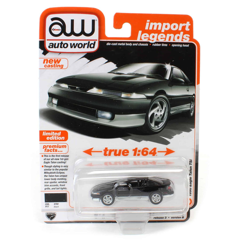 1/64 1990 Eagle Talon TSi, Gloss Black, Auto World