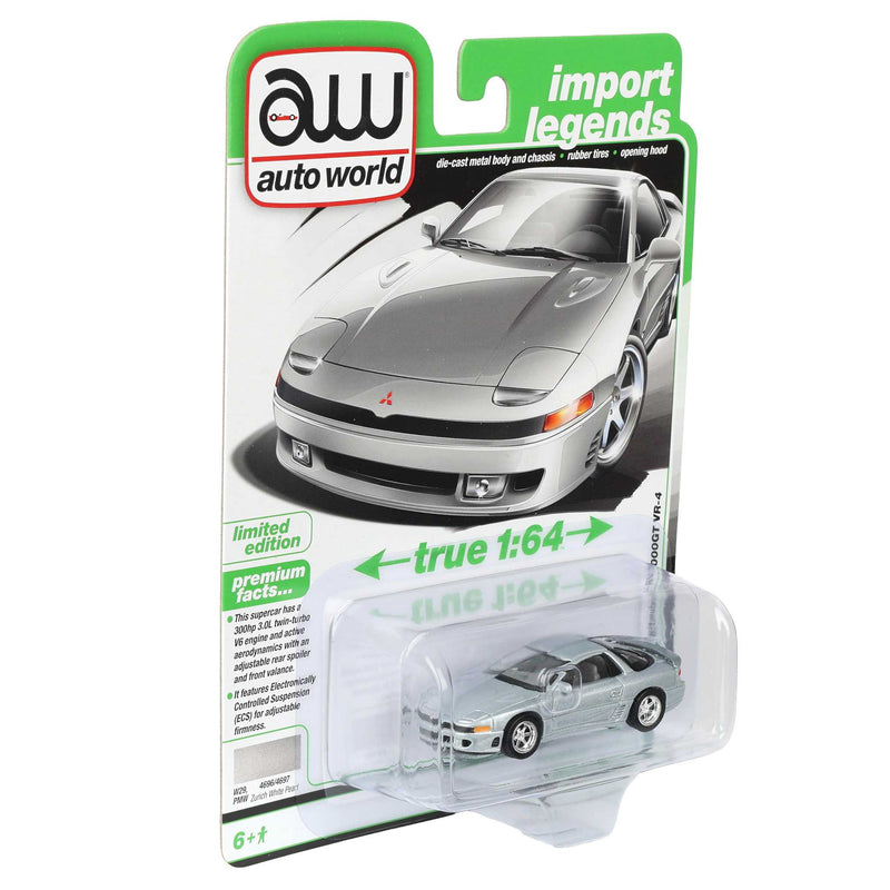 1/64 1993 Mitsubishi 3000GT VR-4, Zurich White Pearl, Auto World Import Legends Series