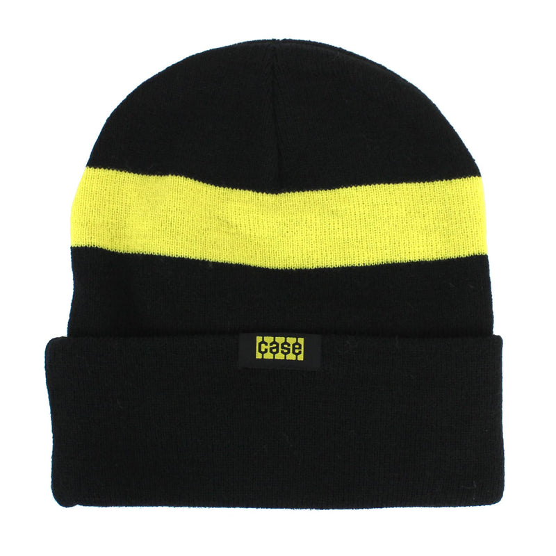 Case Knit Beanie with Safety Yellow Stripe