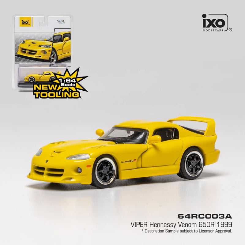 1/64 1999 Dodge Viper Hennessy Venom 650R Yellow by IXO America