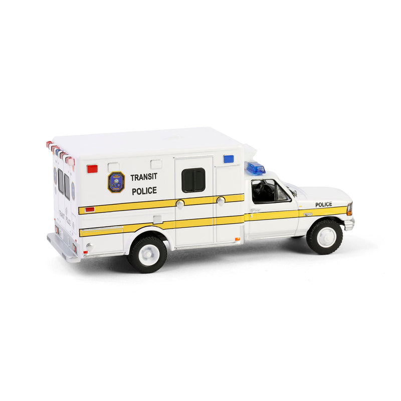 1/64 1994 Ford F-350 Ambulance, Washington DC Metro Transit Police, First Responders, Hobby Exclusive