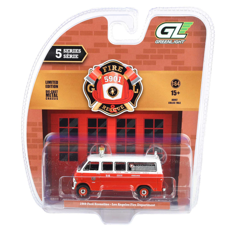 1/64 1969 Ford Econoline Ambulance, Los Angeles Fire Department, Fire & Rescue Series 5