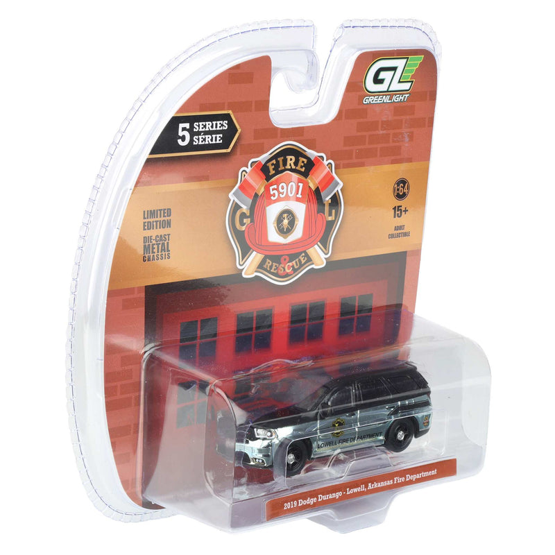 Silver Chrome Chase Unit ~ 1/64 2019 Dodge Durango, Lowell, Arkansas Fire Department, Fire & Rescue Series 5