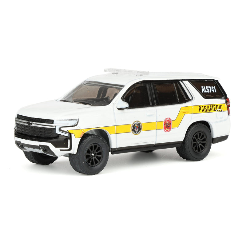 (B&D) 1/64 2024 Chevrolet Tahoe, Bethesda, Maryland Bethesda-Chevy Chase Rescue Squad, Fire & Rescue Series 5 - Damaged Box