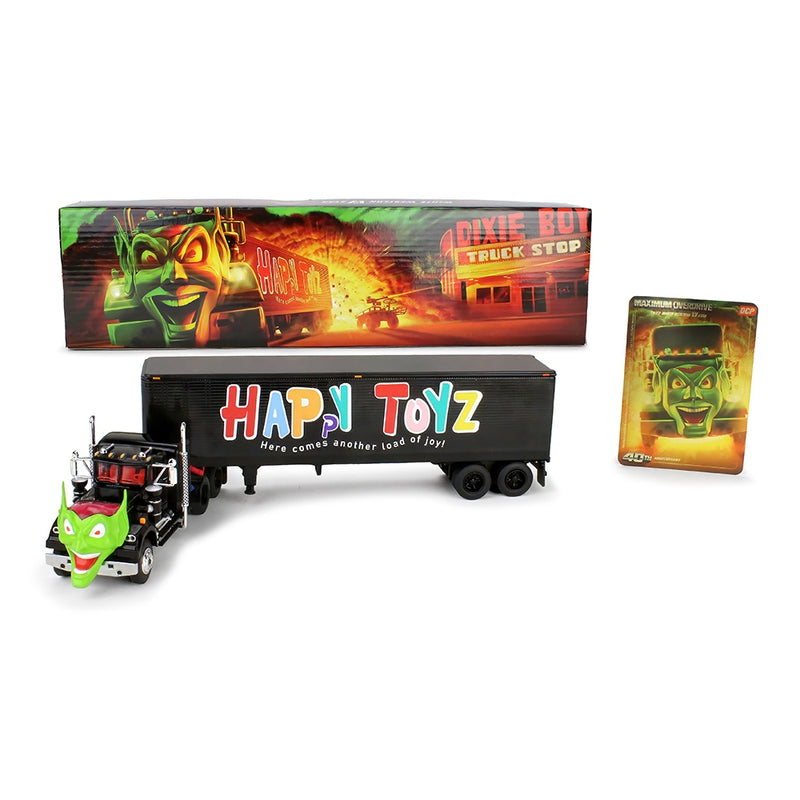 1/64 White Western Star Semi Truck with Green Goblin Head & 40ft Trailer, Maximum Overdrive 40th Anniversary, DCP by First Gear