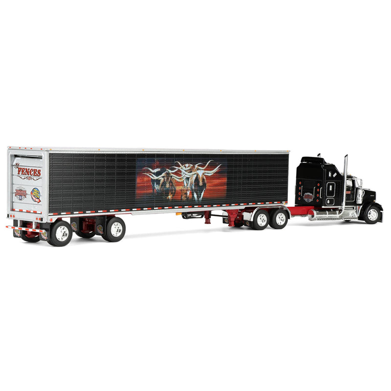 1/64 Kenworth W900L, Jerry Linander "No Fences" Van Trailer, 2025 Walcott Trucker Jamboree, DCP by First Gear