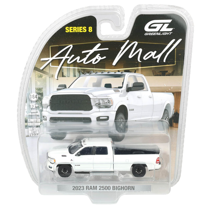 1/64 2023 Ram 2500 Bighorn White, The Auto Mall Series 8 by GreenLight Collectibles