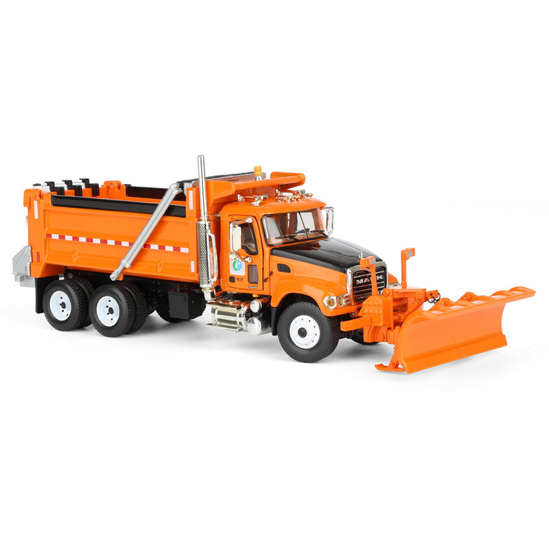 1/64 Orange & Black Mack Granite Minnesota DOT Truck with Plow by First Gear