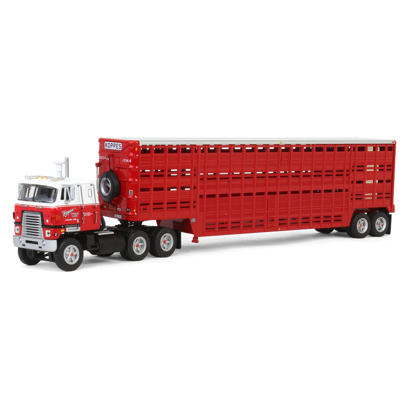 1/64 International TranStar COE Semi Truck with 45ft Wilson Livestock Trailer, Koppes Truck Line, DCP by First Gear