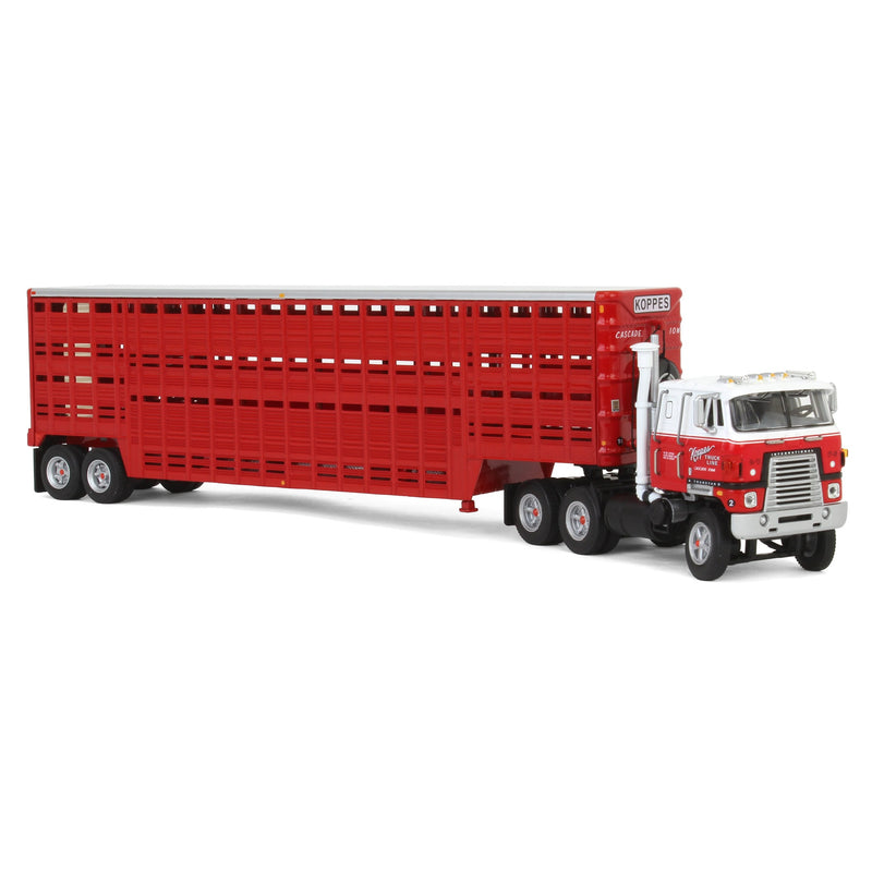1/64 International TranStar COE Semi Truck with 45ft Wilson Livestock Trailer, Koppes Truck Line, DCP by First Gear