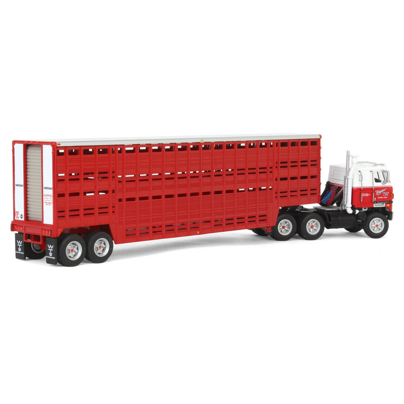 1/64 International TranStar COE Semi Truck with 45ft Wilson Livestock Trailer, Koppes Truck Line, DCP by First Gear