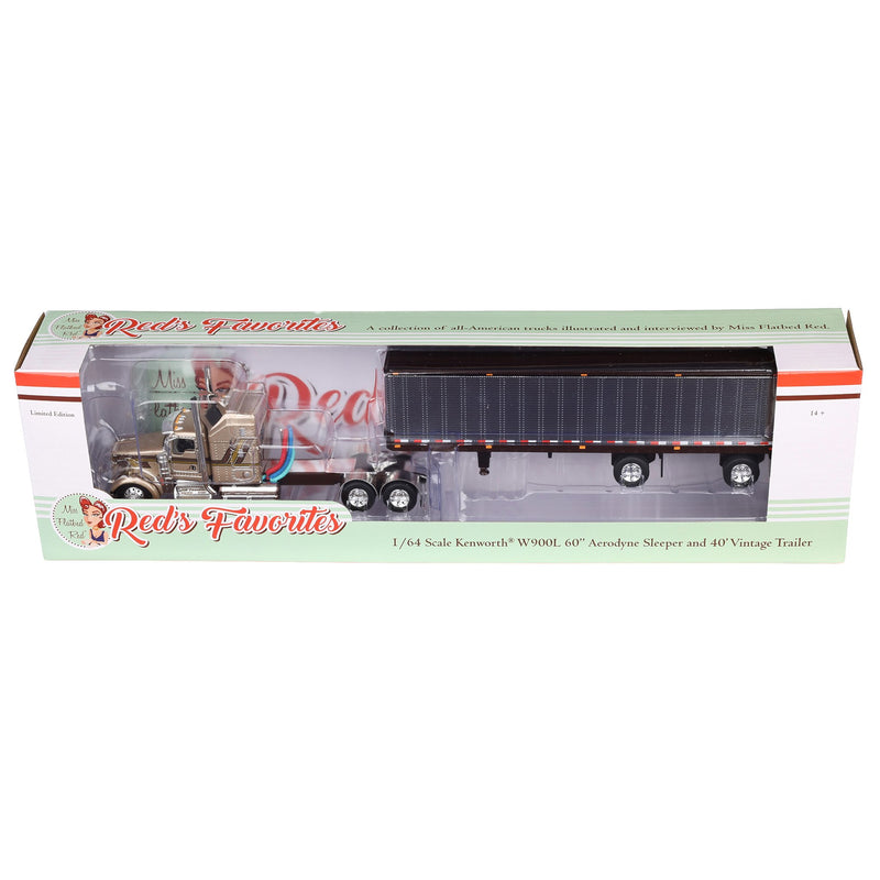 1/64 Kenworth W900L with 40ft Vintage Trailer, Red's Favorites #1: Jason Sanders, DCP by First Gear
