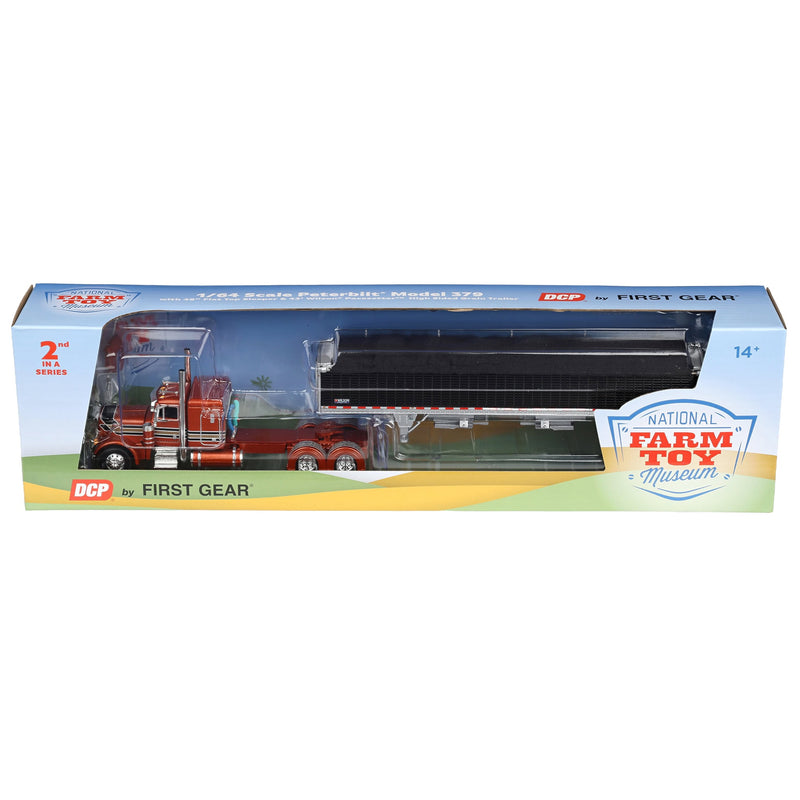 1/64 Peterbilt 379 Semi Truck with Wilson  Grain Trailer, 2025 National Farm Toy Museum, DCP by First Gear