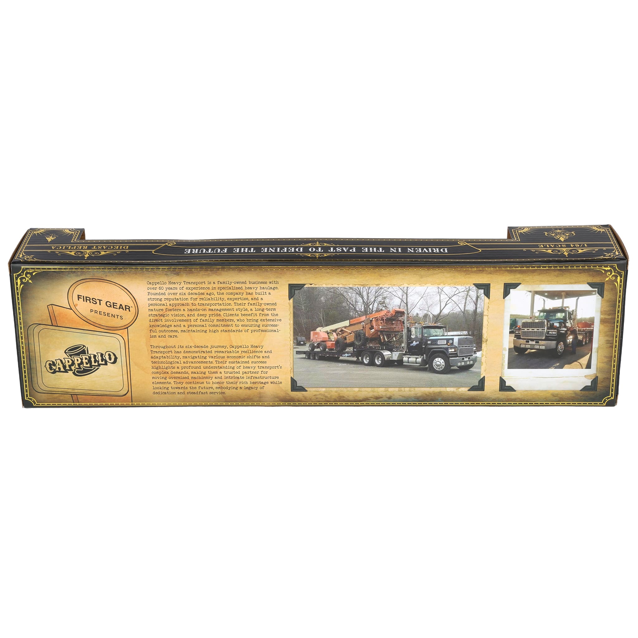 1/64 Ford LTL 9000 Semi Truck with Landoll Traveling Axle Trailer