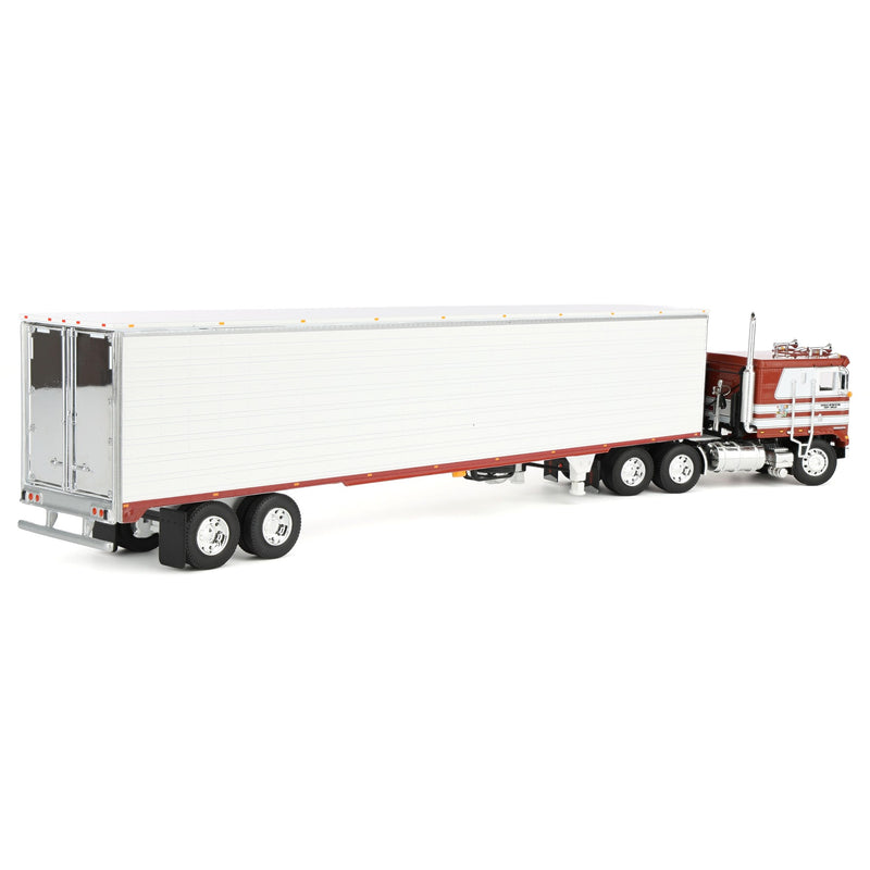 (B&D) 1/64 Jim Skrinar's Kenworth K100 COE Semi Truck with 53ft Utility Reefer Trailer, Red's Favorites, DCP by First Gear - Damaged Box