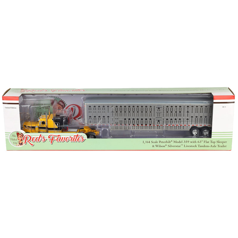 1/64 Peterbilt 359 with Wilson Silverstar Livestock Trailer, Hank Cosper Limited Edition, DCP by First Gear
