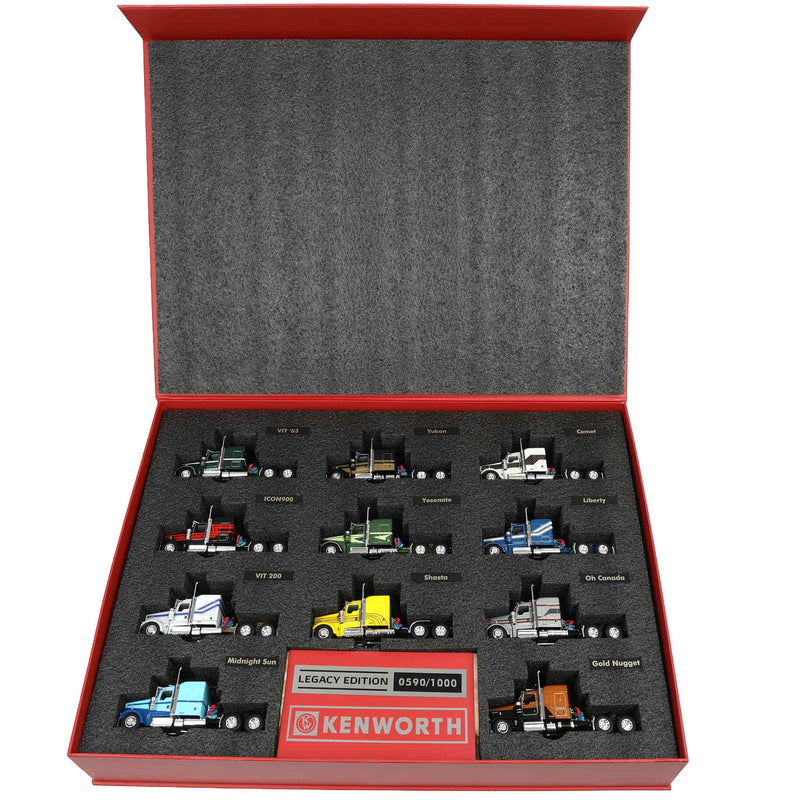 1/64 Kenworth W900L Legacy Edition Set with 11 Trucks, DCP by First Gear Limited Edition - Only 1,000 Made!