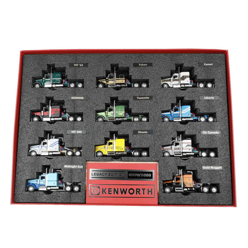 1/64 Kenworth W900L Legacy Edition Set with 11 Trucks, DCP by First Gear Limited Edition - Only 1,000 Made!