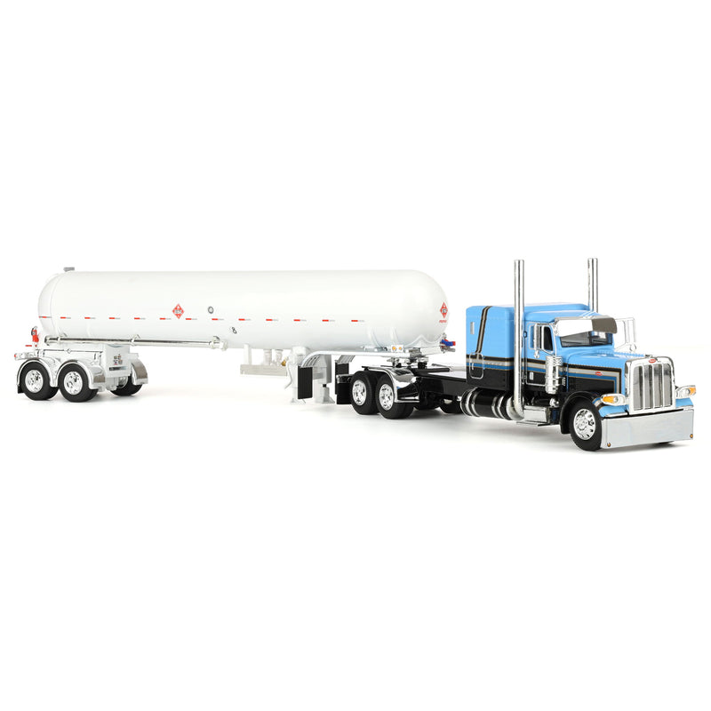 1/64 Peterbilt 389 Semi Truck with Mississippi LP Tanker Trailer, Blue/Gray/White, DCP by First Gear