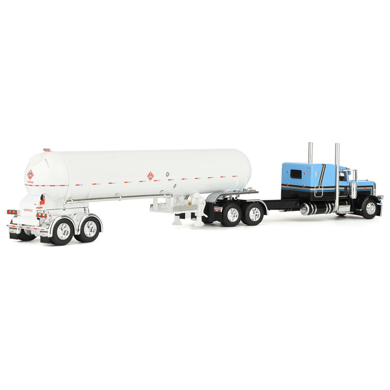 1/64 Peterbilt 389 Semi Truck with Mississippi LP Tanker Trailer, Blue/Gray/White, DCP by First Gear
