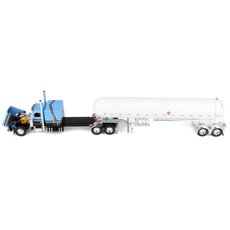 1/64 Peterbilt 389 Semi Truck with Mississippi LP Tanker Trailer, Blue/Gray/White, DCP by First Gear