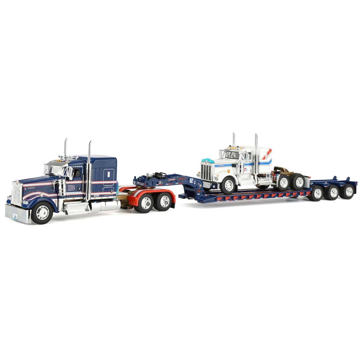 1/64 Kenworth W900L Semi Truck with Fontaine Magnitude Lowboy
