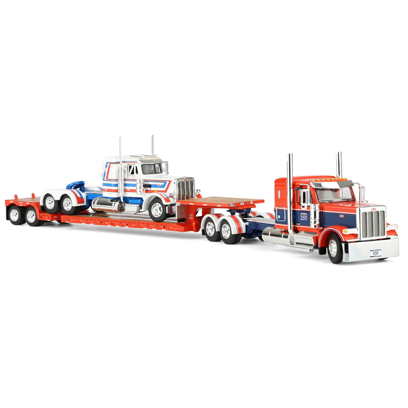1/64 Peterbilt 589 Semi Truck with Fontaine Renegade LXT40 Lowboy & Peterbilt 359 Load, America250 Limited Edition, DCP by First Gear
