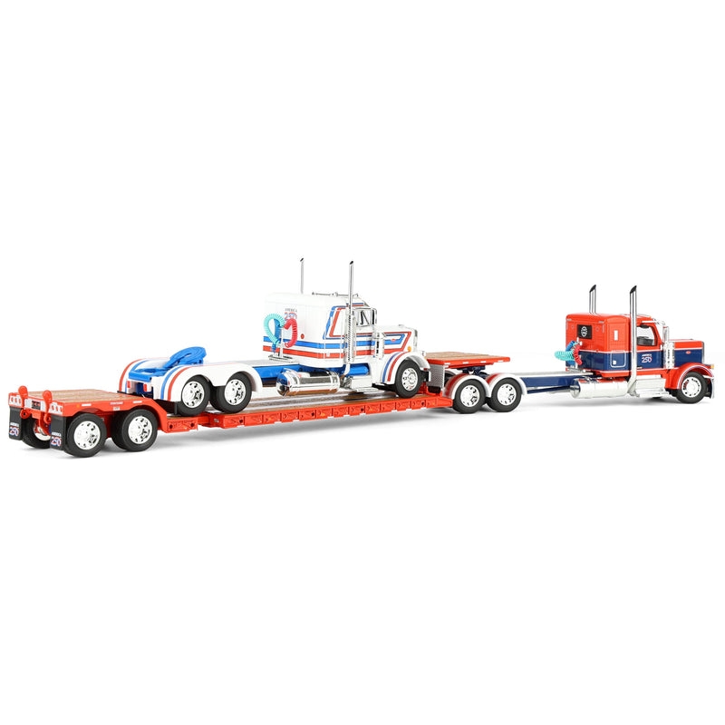 1/64 Peterbilt 589 Semi Truck with Fontaine Renegade LXT40 Lowboy & Peterbilt 359 Load, America250 Limited Edition, DCP by First Gear