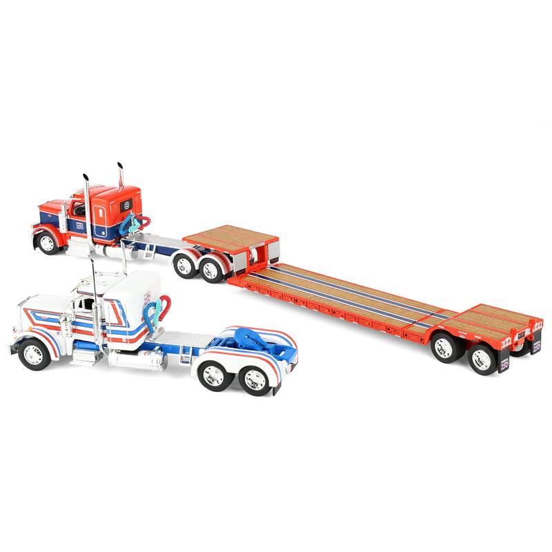1/64 Peterbilt 589 Semi Truck with Fontaine Renegade LXT40 Lowboy & Peterbilt 359 Load, America250 Limited Edition, DCP by First Gear