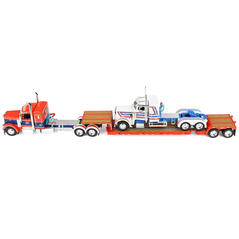 1/64 Peterbilt 589 Semi Truck with Fontaine Renegade LXT40 Lowboy & Peterbilt 359 Load, America250 Limited Edition, DCP by First Gear