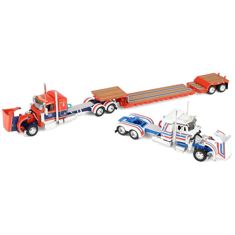 1/64 Peterbilt 589 Semi Truck with Fontaine Renegade LXT40 Lowboy & Peterbilt 359 Load, America250 Limited Edition, DCP by First Gear