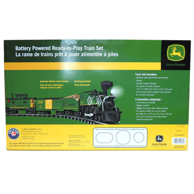 John Deere Ready-to-Play Steam Engine Train Set, Battery Powered by Lionel
