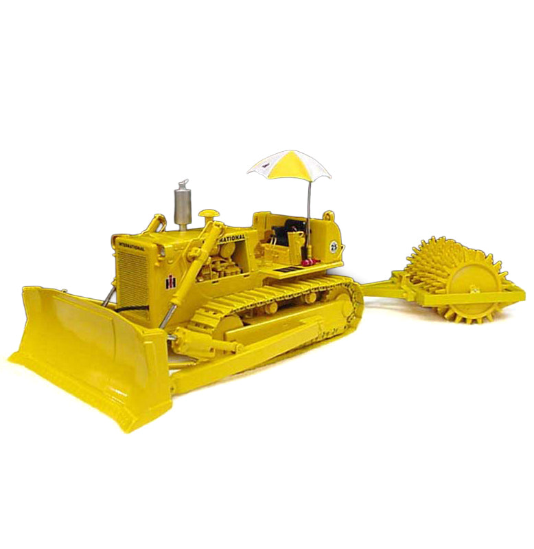 (B&D) 1/25 International TD-25 Crawler with Umbrella & Sheep's Foot Compactor - LOOSE, No Box