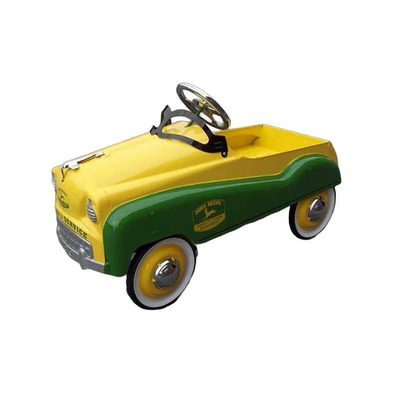 John Deere Yellow and Green Steel Pedal Car by Gearbox