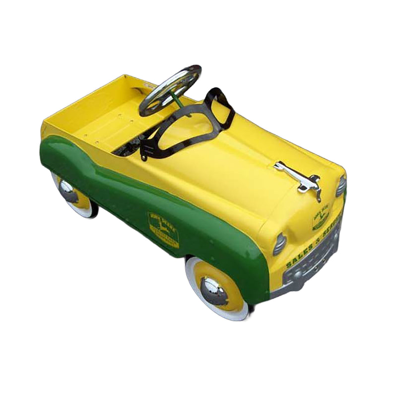 John Deere Yellow and Green Steel Pedal Car by Gearbox
