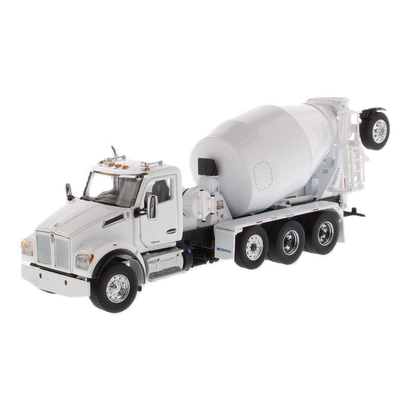 1/50 Kenworth T880S SBFA Tandem-Axle Cement Truck with McNeilus BridgeMaster Mixer, White, Diecast Masters Transport Series