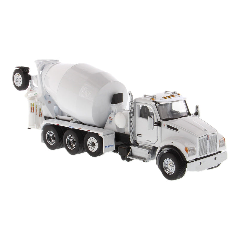 1/50 Kenworth T880S SBFA Tandem-Axle Cement Truck with McNeilus BridgeMaster Mixer, White, Diecast Masters Transport Series