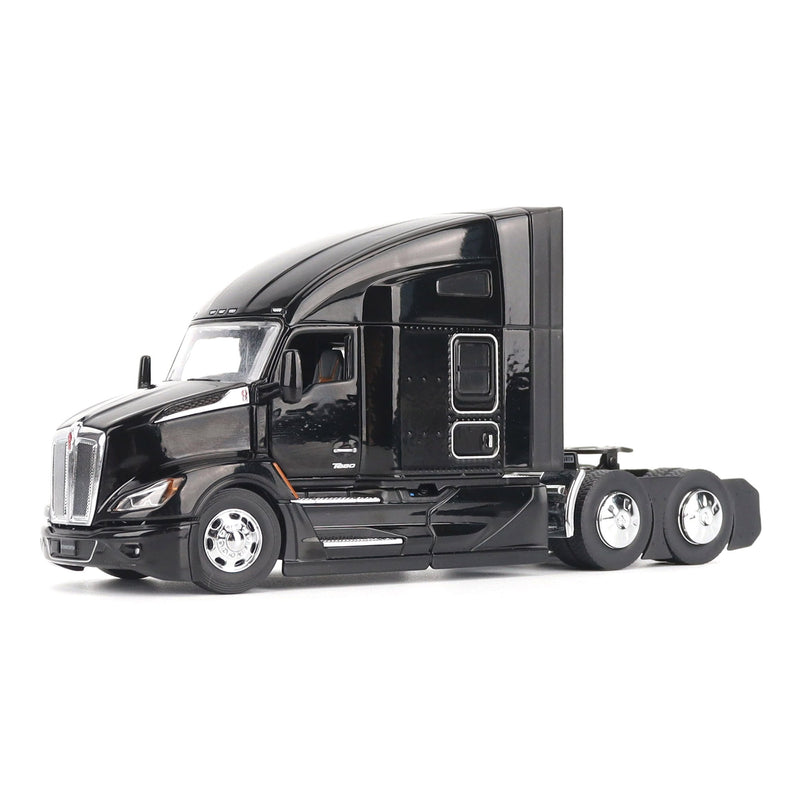 1/50 Black Kenworth T680 Tandem Tractor with 76in High Roof Sleeper Cab by Diecast Masters